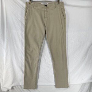 Topman Pants Mens 34x32 Khaki Stretch Skinny Chino Straight Button Fly